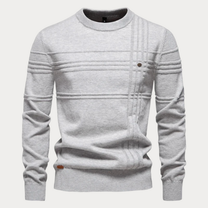 Men’s Contemporary Patterned Knit Crew Neck Pullover
