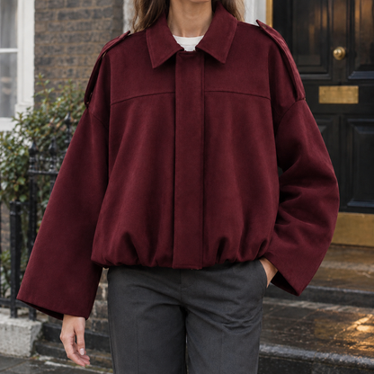 Women’s Relaxed Suede-Textured Batwing Jacket
