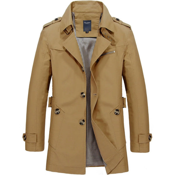 Men’s Classic Longline Double-Breasted Trench Coat