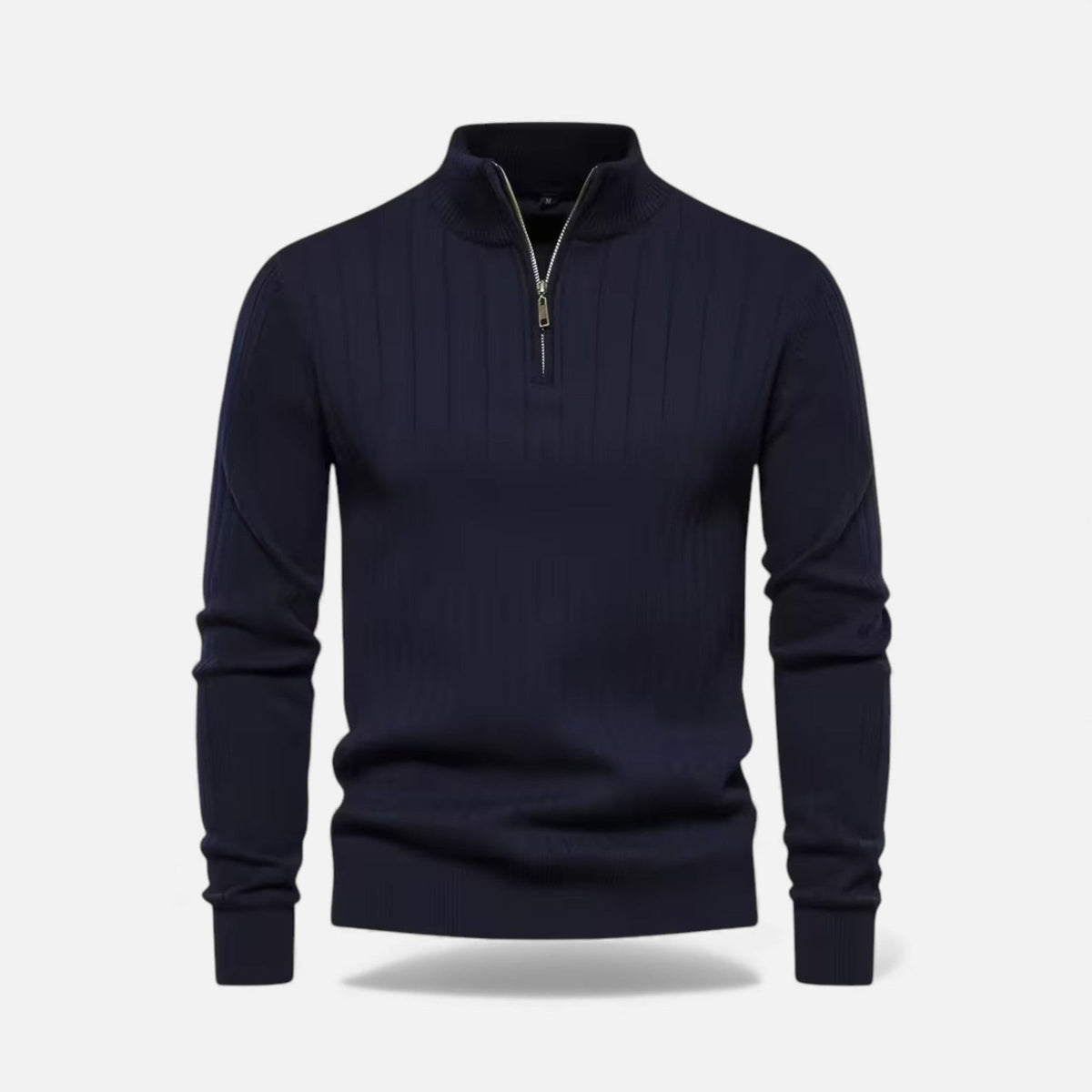 Men’s Minimalist Thermal Knit Zip-Up Sweater