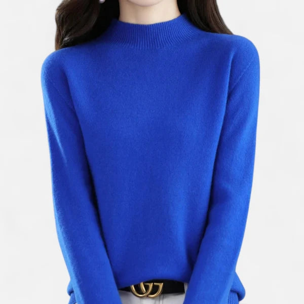 Women’s Pure Wool Half-Neck Warm Knit Pullover Sweater