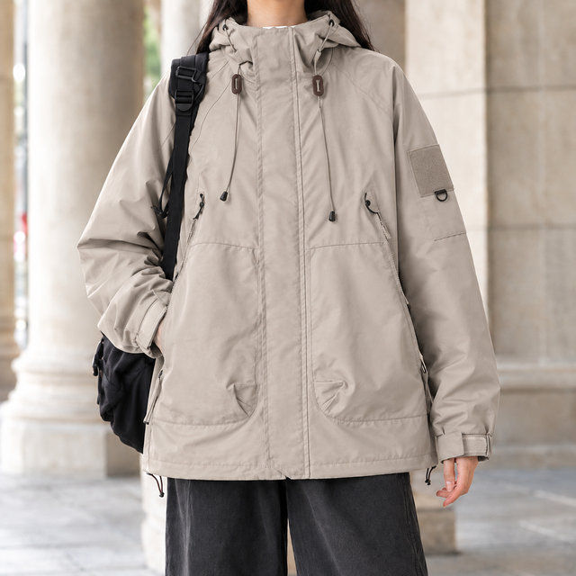 Women’s Relaxed Mid-Length Cotton-Blend Hooded Jacket