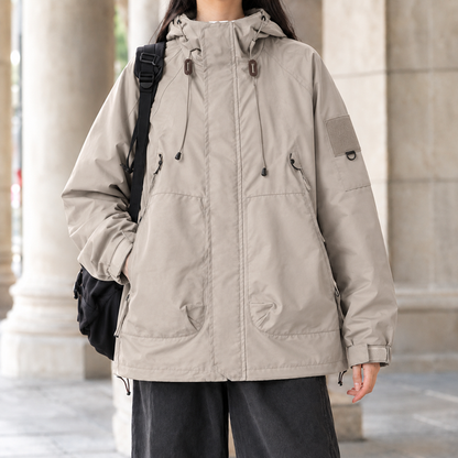 Women’s Relaxed Mid-Length Cotton-Blend Hooded Jacket