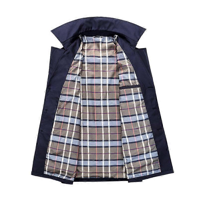 Men’s Double-Breasted Wind-Resistant Classic Trench Coat