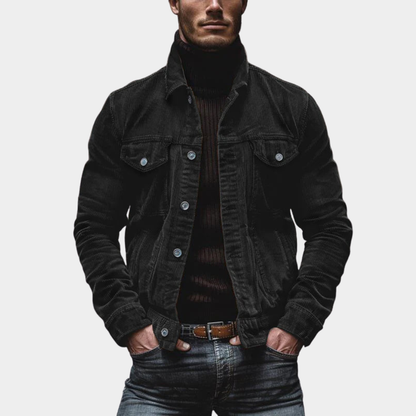Men’s Ribbed Notch-Lapel Utility Chore Jacket