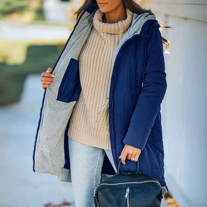Women's Hooded Down-Filled Puffer Jacket for Winter