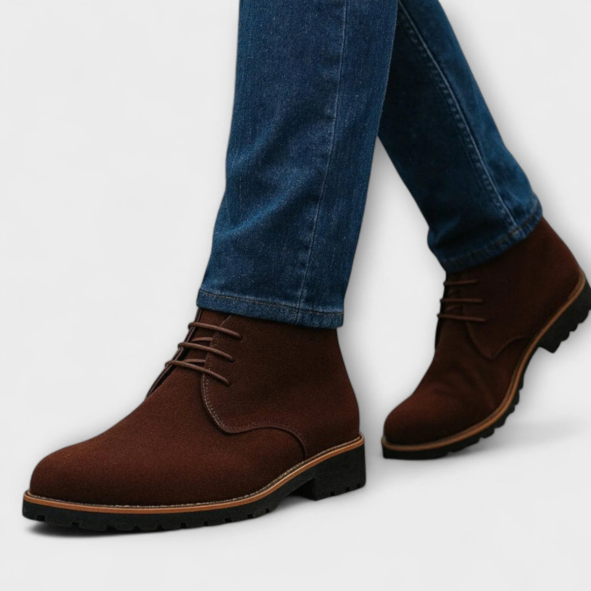 Men’s Classic Ankle-High Chukka Boots with Cushioned Insole