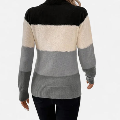 Women’s Lightweight Striped Crew Neck Stretch Knit Sweater