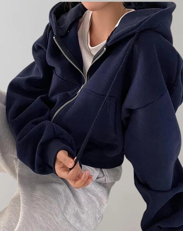Women’s Soft Hooded Full-Zip Sweatshirt for Casual Everyday Wear