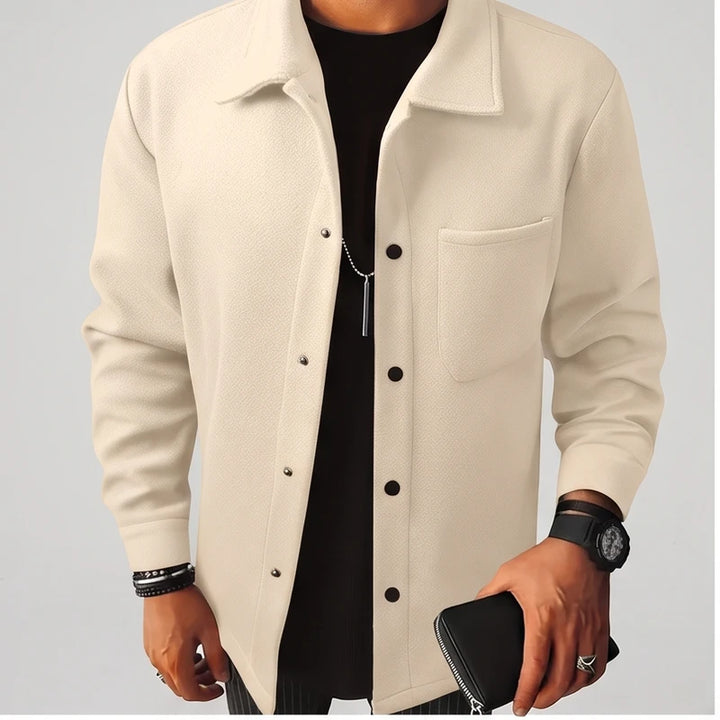 Men’s Brushed Wool Blend Button-Front Jacket