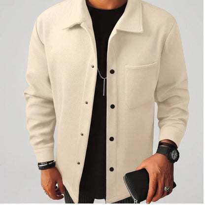 Men’s Brushed Wool Blend Button-Front Jacket