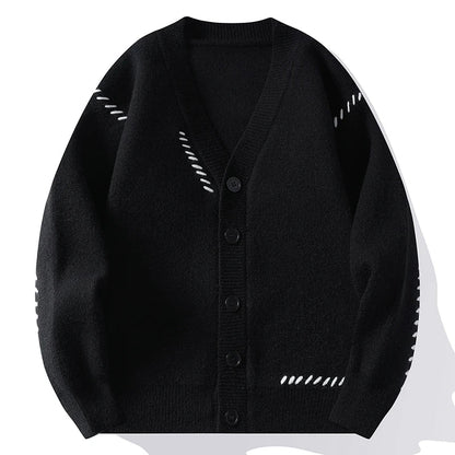 Men’s Embroidered Pattern Lightweight Knit Sweater