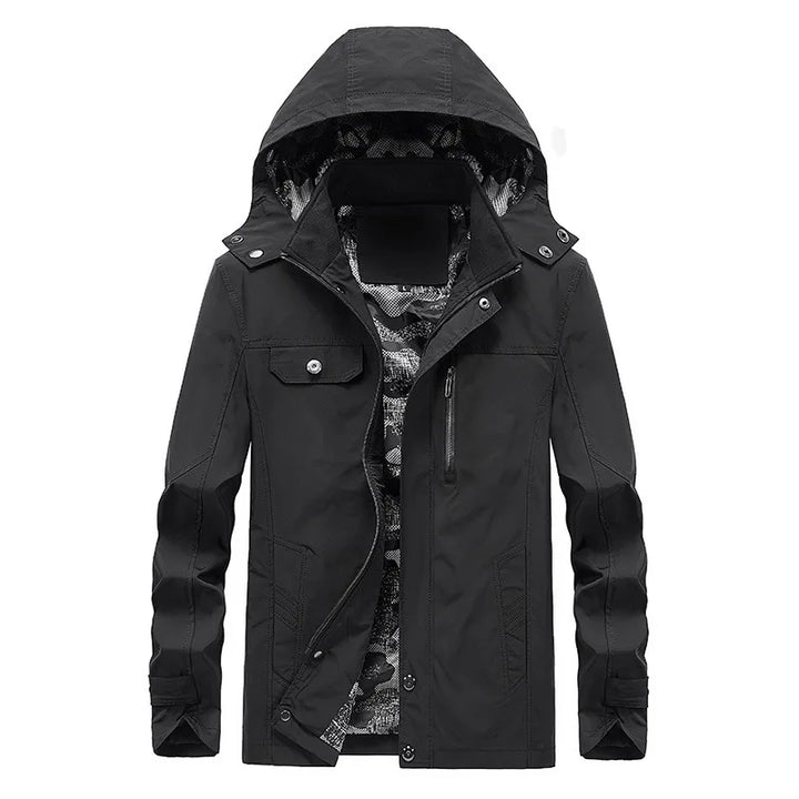 Men’s Lightweight Water-Resistant Hooded Windbreaker