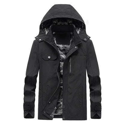 Men’s Lightweight Water-Resistant Hooded Windbreaker