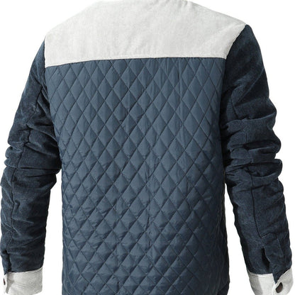 Men’s Lightweight Dual-Tone Diamond Quilted Travel Jacket