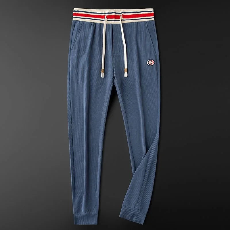 Men’s Ribbed Stretch Joggers with Striped Waistband