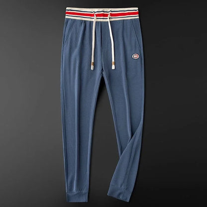 Men’s Ribbed Stretch Joggers with Striped Waistband