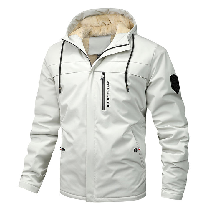 Men's Fleece-Lined Hooded Outdoor Jacket