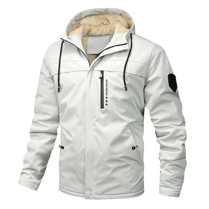 Men's Fleece-Lined Hooded Outdoor Jacket