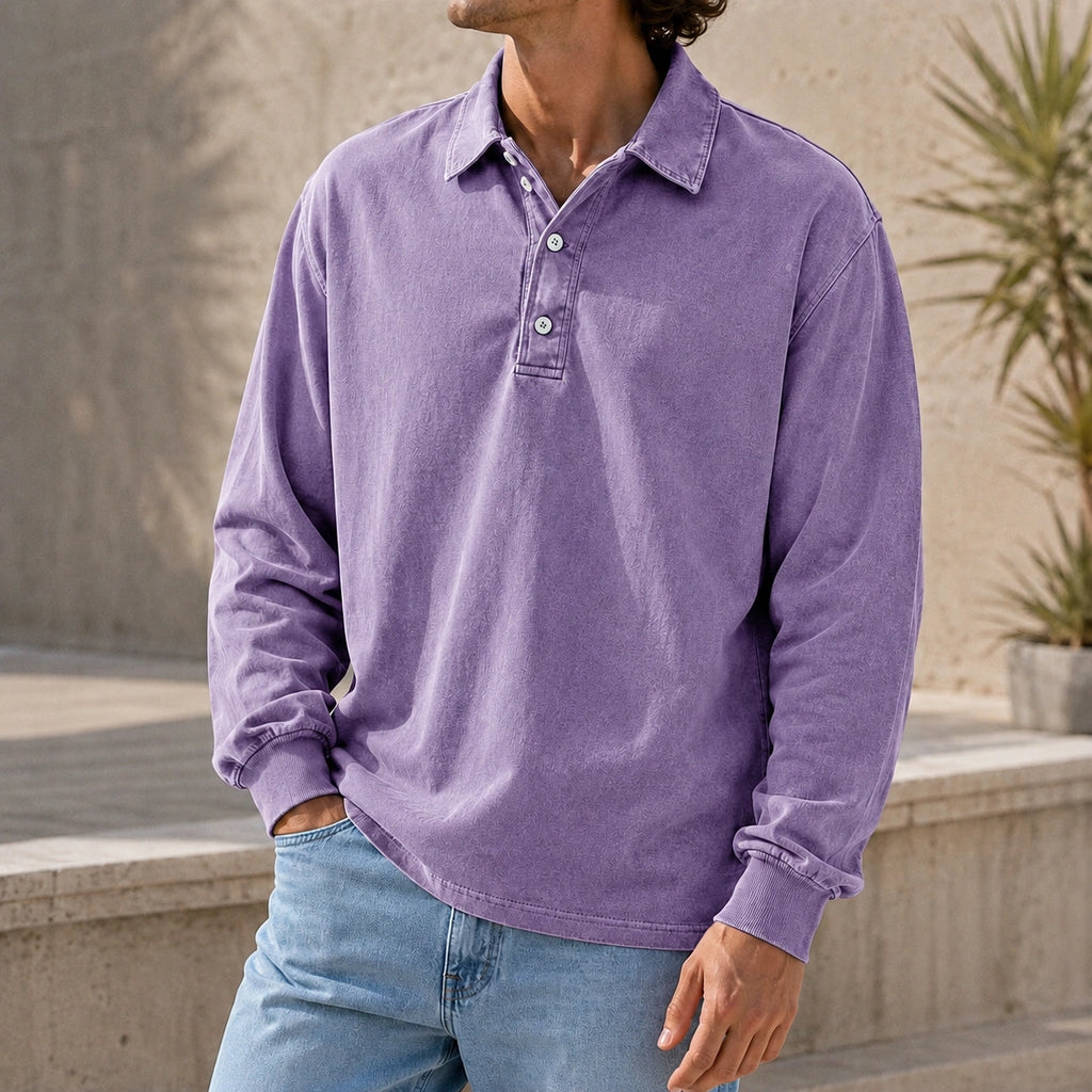 Men’s Vintage Washed Cotton Lapel Shirt