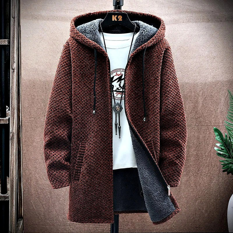 Men’s Relaxed Hooded Knit Zip Jacket