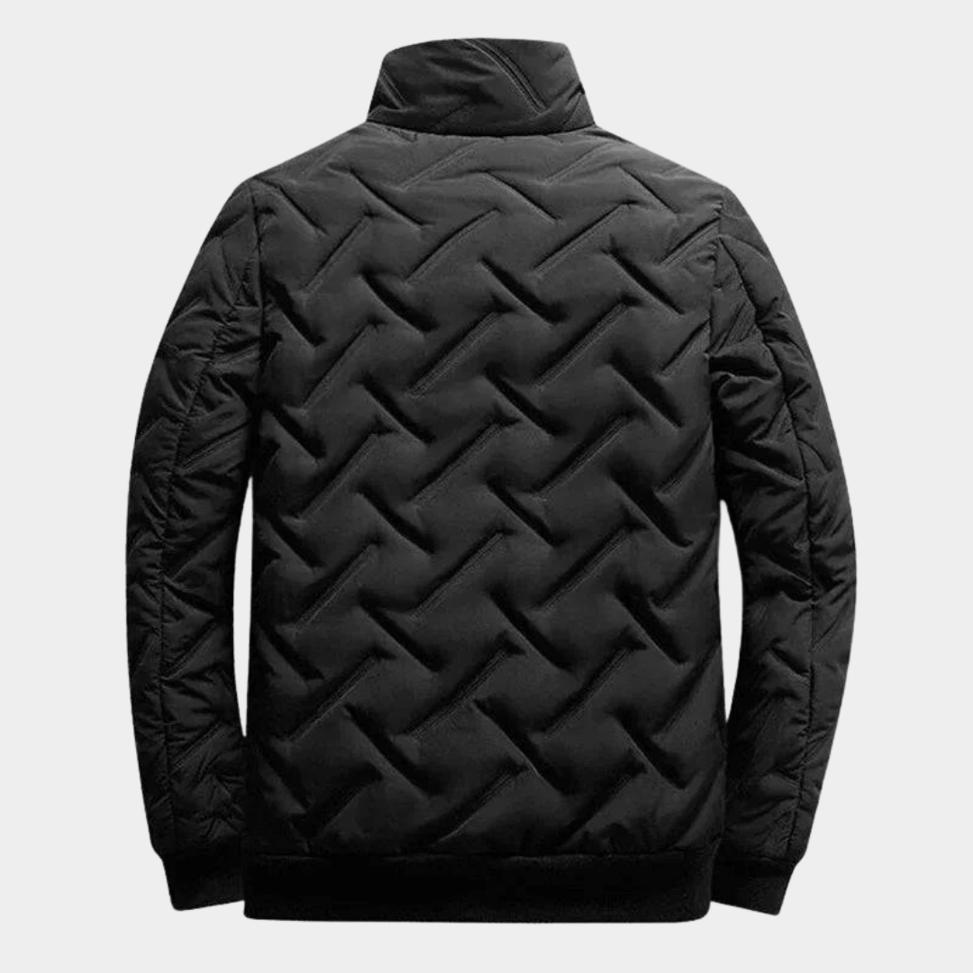 Chevron Quilted Padded Bomber Jacket