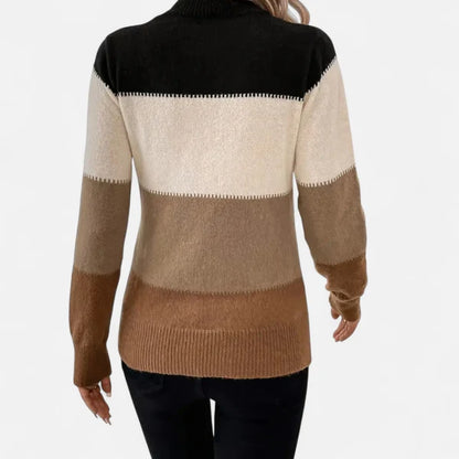 Women’s Lightweight Striped Crew Neck Stretch Knit Sweater