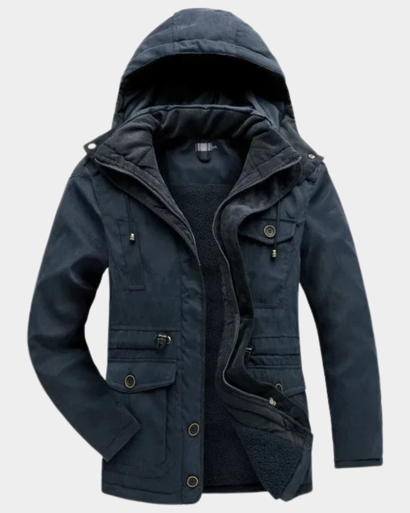 Men’s Detachable-Hood Waterproof Winter Parka