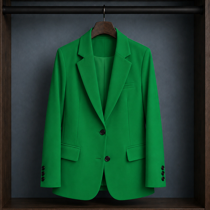 Women’s Structured Two-Button Blazer with Notched Lapels
