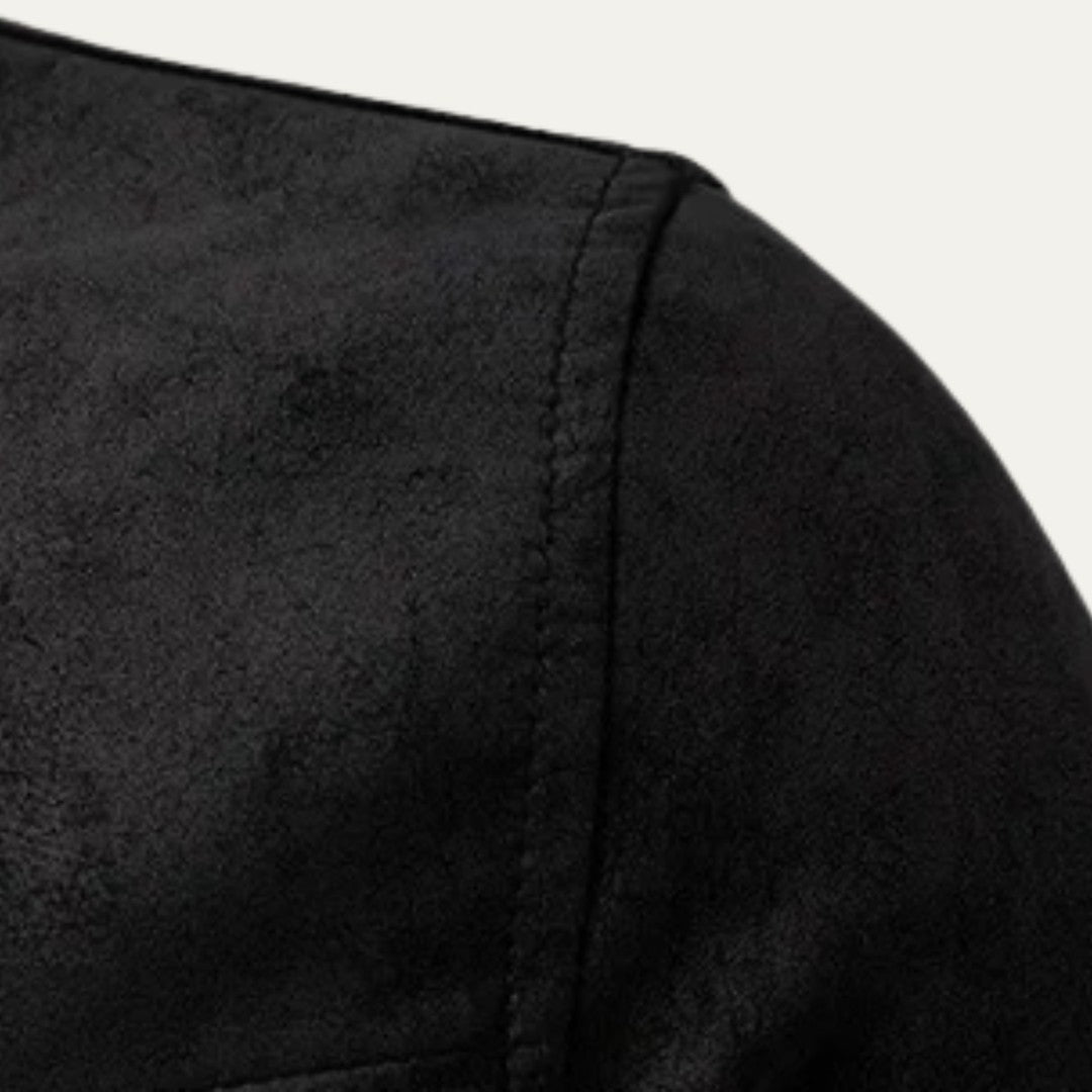 Men’s Asymmetric Zip Leather-Look Moto Jacket
