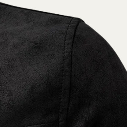 Men’s Asymmetric Zip Leather-Look Moto Jacket