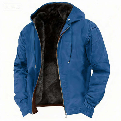 Men's Faux Fur-Lined Full-Zip Winter Coat