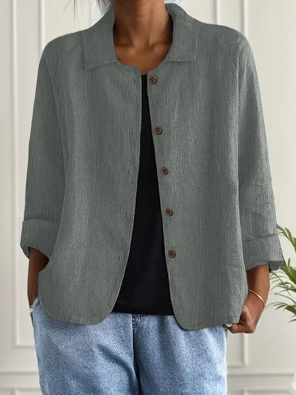 Women’s Relaxed Lightweight Jacket with Three-Quarter Sleeves