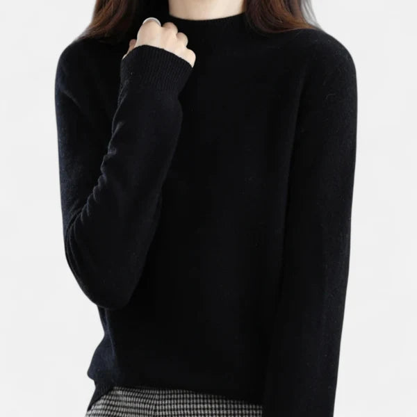 Women’s Pure Wool Half-Neck Warm Knit Pullover Sweater