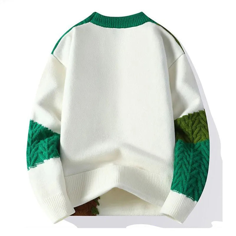 Men’s Colorblock Textured Knit Pullover Sweater