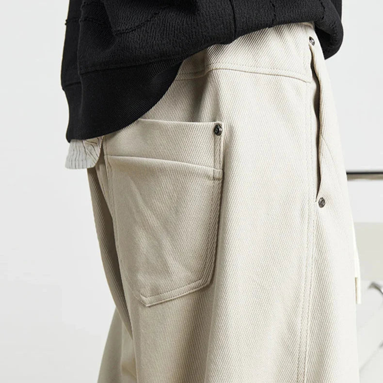 Men’s Wide-Leg Trousers with Tonal Panel Detailing