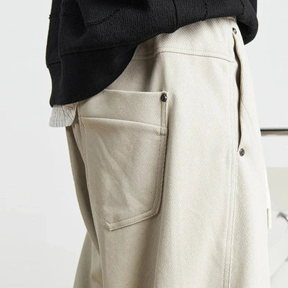 Men’s Wide-Leg Trousers with Tonal Panel Detailing