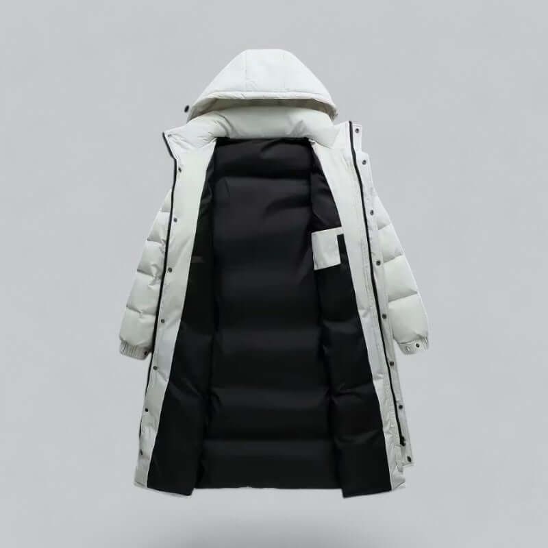 Men’s Longline Quilted Hooded Winter Coat