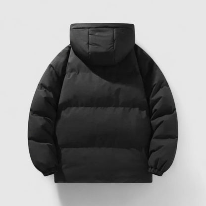 Men’s Quilted Hooded Puffer Jacket with Full-Zip Closure