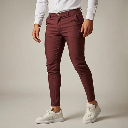 Men’s Slim-Fit Wool Blend Business Trousers