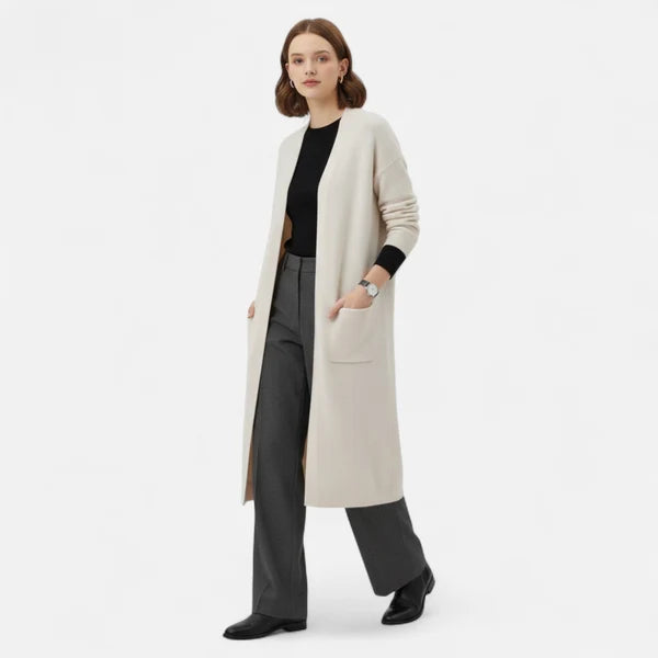 Women’s Long Open-Front Knit Cardigan for Effortless Layering