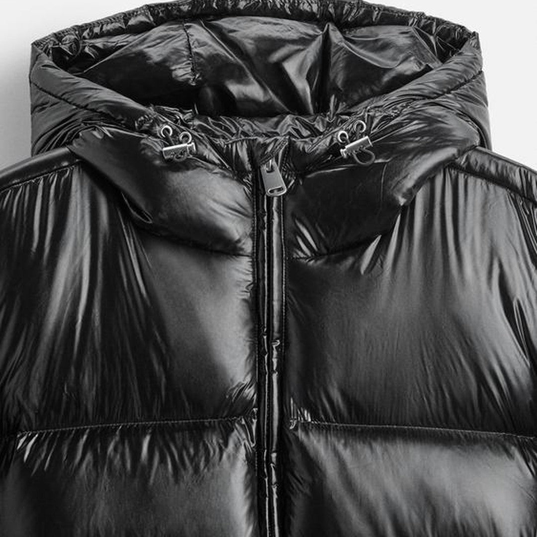 Men’s Lightweight Hooded Puffer Jacket with High Collar
