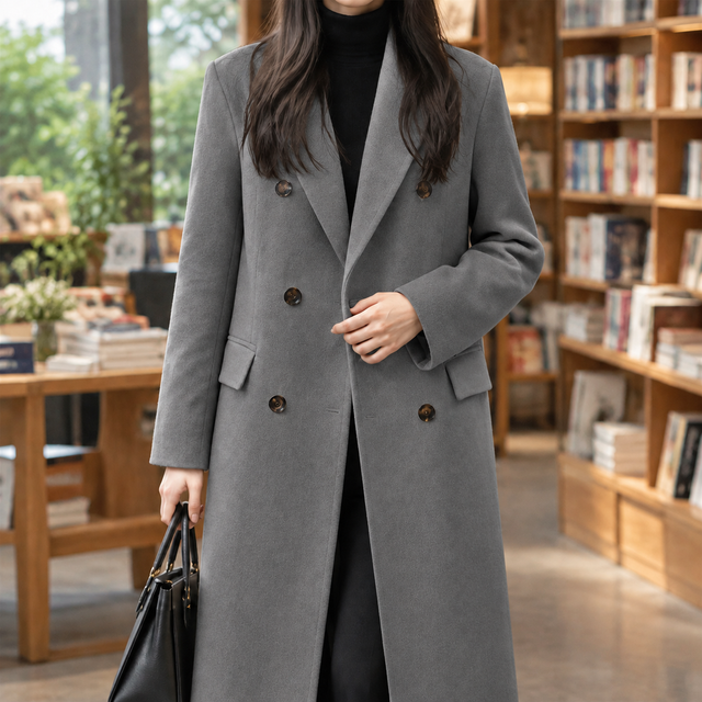 Women’s Longline Double-Breasted Tailored Coat
