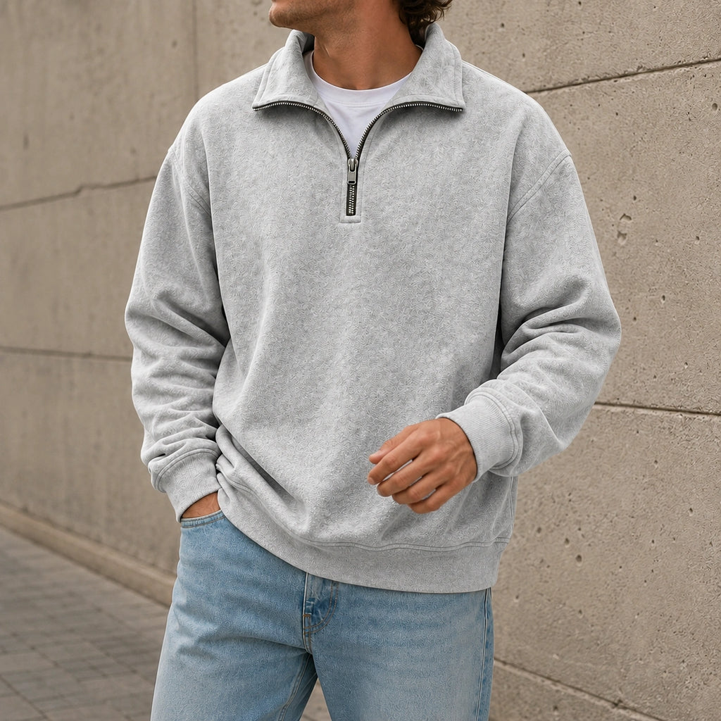 Men’s Relaxed Solid Half-Zip Sweatshirt