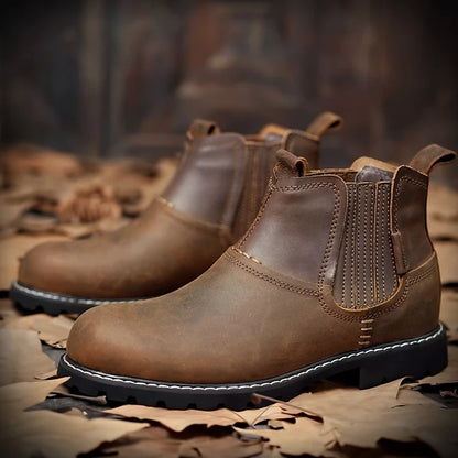 Men’s PU Leather-Style Chelsea Boots with Rubber Sole