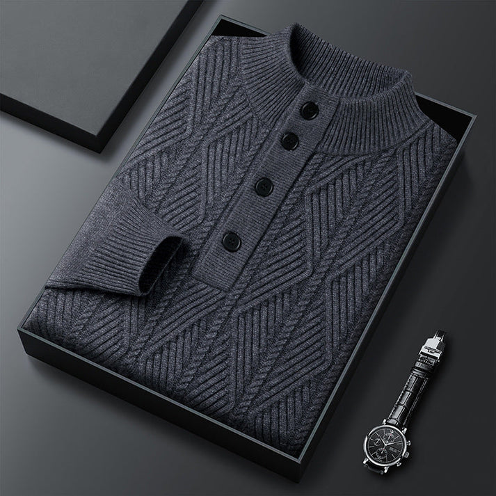Men’s Merino Wool Textured Half-Zip Sweater