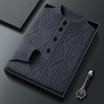 Men’s Merino Wool Textured Half-Zip Sweater