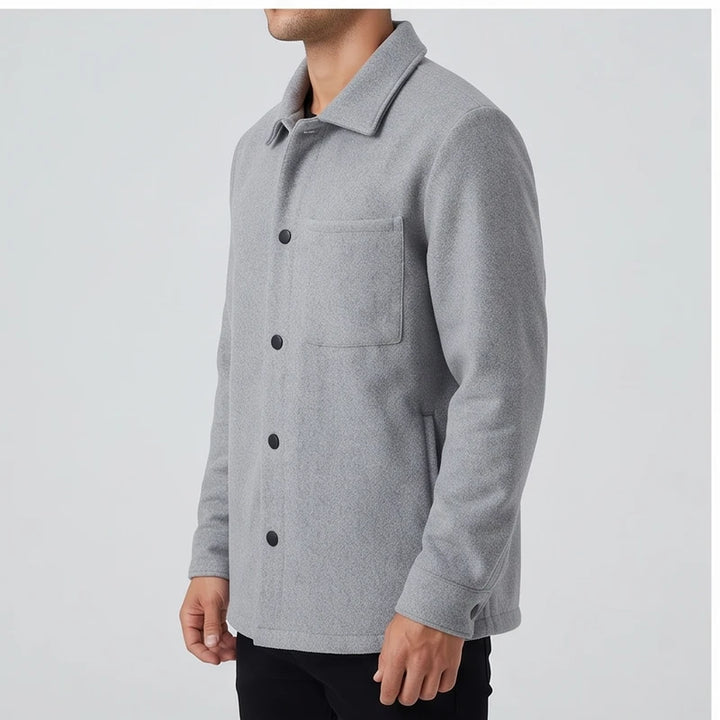Men’s Brushed Wool Blend Button-Front Jacket