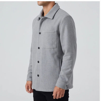 Men’s Brushed Wool Blend Button-Front Jacket