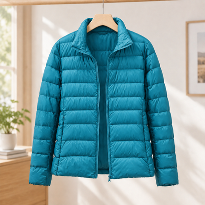 Women’s Quilted Cashmere-Filled Stand Collar Jacket